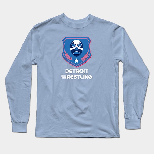 Detroit Wrestling "Shocking Blue" Long Sleeve T-Shirt by DDT Shirts